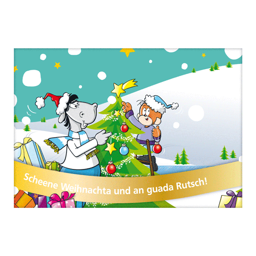 Postkarte "Weihnachta grün"